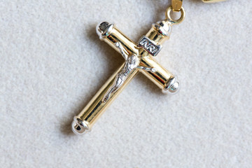 Crucifix in yellow gold