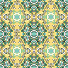Vector seamless pattern ethnic style background. Vintage decorative texture for wallpapers, backgrounds and page fill. Indian, arabic motive.