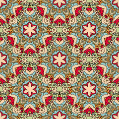 Vector seamless pattern ethnic style background. Vintage decorative texture for wallpapers, backgrounds and page fill. Indian, arabic motive.