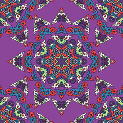 Vector seamless pattern ethnic style background. Vintage decorative texture for wallpapers, backgrounds and page fill. Indian, arabic motive.