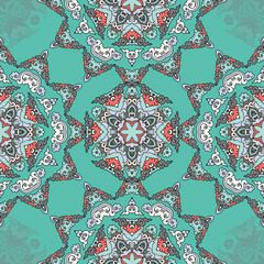 Vector seamless pattern ethnic style background. Vintage decorative texture for wallpapers, backgrounds and page fill. Indian, arabic motive.