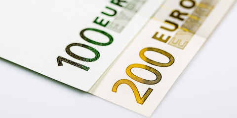 Closeup of Euro Banknotes