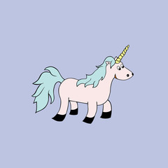 Vector unicorn . Cartoon illustration 