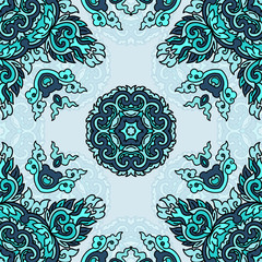 Vector seamless pattern ethnic style background. Vintage decorative texture for wallpapers, backgrounds and page fill. Indian, arabic motive.