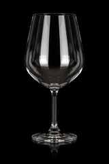 wine glass isolated on black