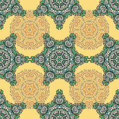 Vector seamless pattern ethnic style background. Vintage decorative texture for wallpapers, backgrounds and page fill. Indian, arabic motive.