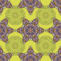 Vector seamless pattern ethnic style background. Vintage decorative texture for wallpapers, backgrounds and page fill. Indian, arabic motive.