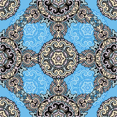 Vector seamless pattern ethnic style background. Vintage decorative texture for wallpapers, backgrounds and page fill. Indian, arabic motive.