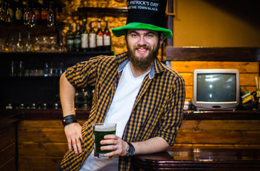 Portrait of man celebrating St Patrick's day