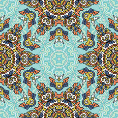 Vector seamless pattern ethnic style background. Vintage decorative texture for wallpapers, backgrounds and page fill. Indian, arabic motive.