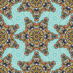 Vector seamless pattern ethnic style background. Vintage decorative texture for wallpapers, backgrounds and page fill. Indian, arabic motive.