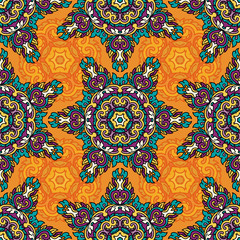 Vector seamless pattern ethnic style background. Vintage decorative texture for wallpapers, backgrounds and page fill. Indian, arabic motive.