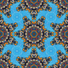 Vector seamless pattern ethnic style background. Vintage decorative texture for wallpapers, backgrounds and page fill. Indian, arabic motive.