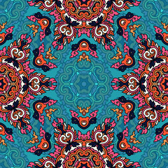 Vector seamless pattern ethnic style background. Vintage decorative texture for wallpapers, backgrounds and page fill. Indian, arabic motive.