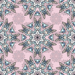 Vector seamless pattern ethnic style background. Vintage decorative texture for wallpapers, backgrounds and page fill. Indian, arabic motive.