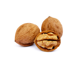 walnuts in shell isolated on white background