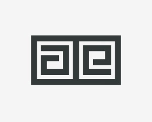 
Letter AE logo line design abstract  ,logo icon design template.