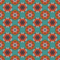 Vector seamless pattern ethnic style background. Vintage decorative texture for wallpapers, backgrounds and page fill. Indian, arabic motive.
