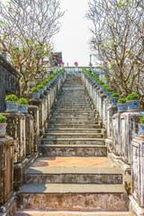 Obraz premium Stairway of the Phra Nakhon Khiri. It is at a historical park in Phetchaburi, Thailand.