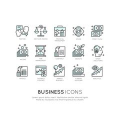 Vector Icon Style Illustration Card Logo Set of Analytics, Monitoring and Management Business model and Strategy, Simple Isolated Symbols for Web and Mobile App