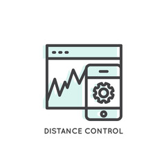 Vector Icon Style Illustration of Distance Control Online Web and Mobile Application Management; Isolated Simple Sign