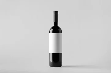 Foto auf Alu-Dibond Weinflaschenmodell. Leeres Etikett © Shablon