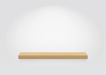 Empty wood shelf. vector