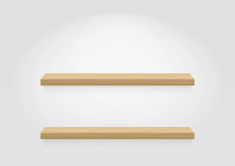 Empty wood shelf. vector