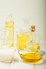 Massage oil and zen stones. Shallow DOF