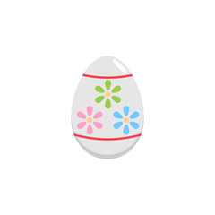 Easter egg flat icon, religion & holiday elements, egg with flowers, a colorful linear pattern on a white background, eps 10.