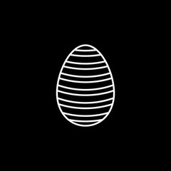 Easter egg line icon, religion & holiday elements, egg with lines, a linear pattern on a black background, eps 10.