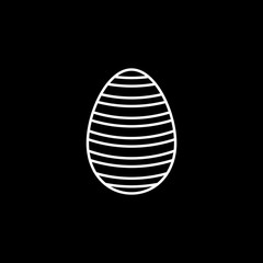 Easter egg line icon, religion & holiday elements, egg with lines, a linear pattern on a black background, eps 10.