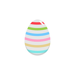 Easter egg flat icon, religion & holiday elements, egg with lines, a colorful linear pattern on a white background, eps 10.