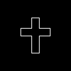Obraz premium Religion cross line icon, religion & christianity, Religious sign, a linear pattern on a black background, eps 10.