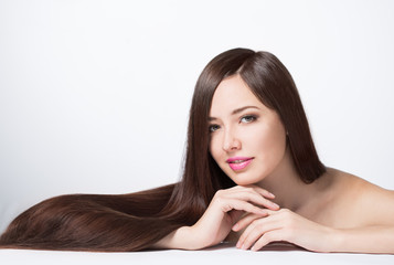 woman with long beautiful hair