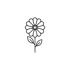 Flower line icon, plant & nature, chamomile sign, a linear pattern on a white background, eps 10.