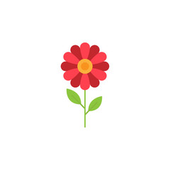 Red Flower flat icon, plant & nature, chamomile sign, a colorful solid pattern on a white background, eps 10.
