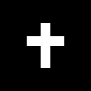 Religion cross solid icon, religion & christianity, Religious sign, a filled pattern on a black background, eps 10.