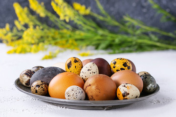 Brown colored easter eggs