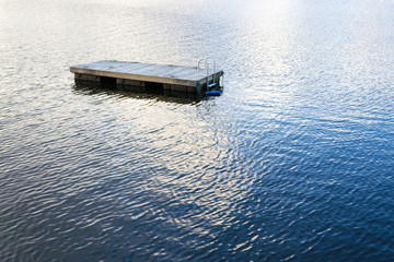 Floating swimming raft in Greenwood Lake(NY)