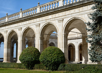 Obraz premium Inner courtyard of the famous and ancient abbey of Monte Cassino, Lazio, Italy