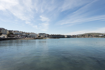 Swanage Bay in Dorset on a fine Summers Day