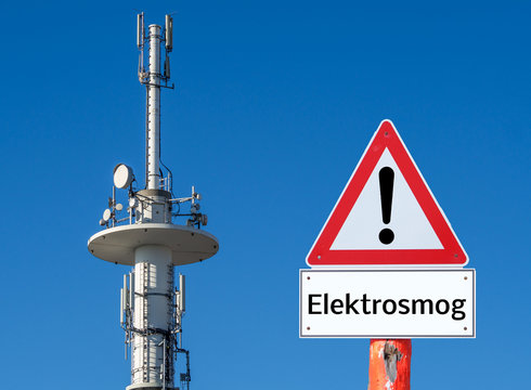 Sendemast Warnschild Elektrosmog