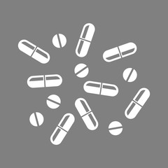 White medicine vector icon on grey background