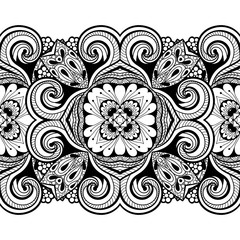 Vector card template with floral pattern.