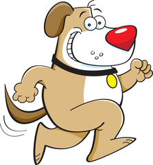 Cartoon illustration of a dog running.