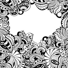 Vector card template with floral pattern.