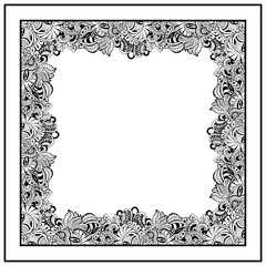Vector card template with floral pattern.
