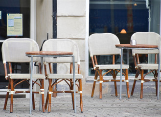 Copenhagen Denmark coffee shop chair and table
