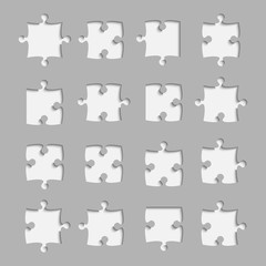 Black Piece Puzzle Jigsaw. Vector Object.